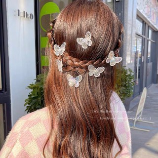Set 10 Kẹp Hình Bướm Trong Suốt Đổi Màu Phong Cách Hàn Quốc Hamin