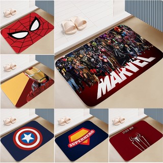 Thảm cửa Marvel Chăn Người Nhện, Người Sắt, Phòng ngủ Batman Trang trí nội thất Thảm trải sàn Flannel chống trượt (60x40CM)