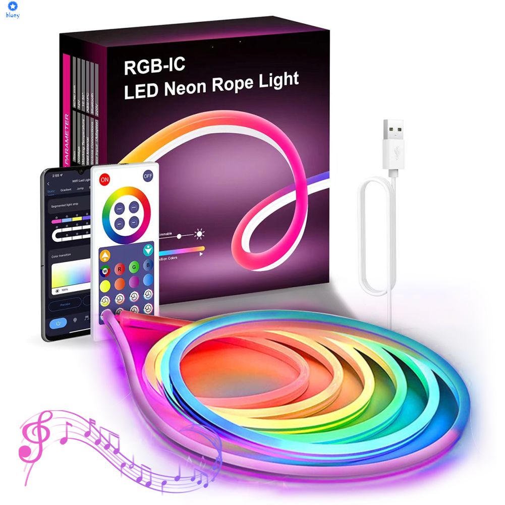 Dải đèn neon MAFFICK LED RGB điều khiển ứng dụng Wifi trang trí sân ...