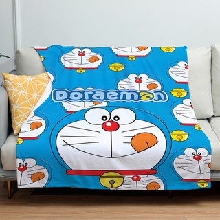 Chăn mềm mại flannel Doremon, ấm áp, dùng cho giường và điều hòa, ngủ văn phòng
