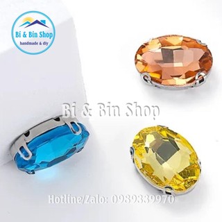 Đá Đế Oval 18x25mm Pha Lê Đính Kết Trang Phục Thời Trang, Trang Trí Vương Miện