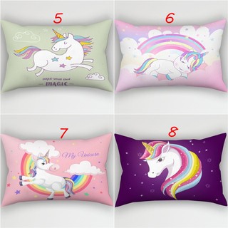 Vỏ gối polyester nhân vật kỳ lân, anime, in một mặt, hình chữ nhật, dùng cho sofa trang trí, không kèm lõi (trẻ em)