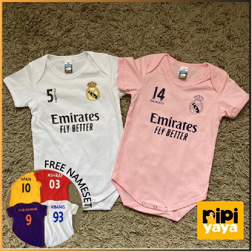 ⚽Real Madrid 21 / 20⚽Áo sơ mi bé trai quần áo bé trai áo sơ mi bé áo liền quần bé gái bé trai miễn phí Số tên HWA4