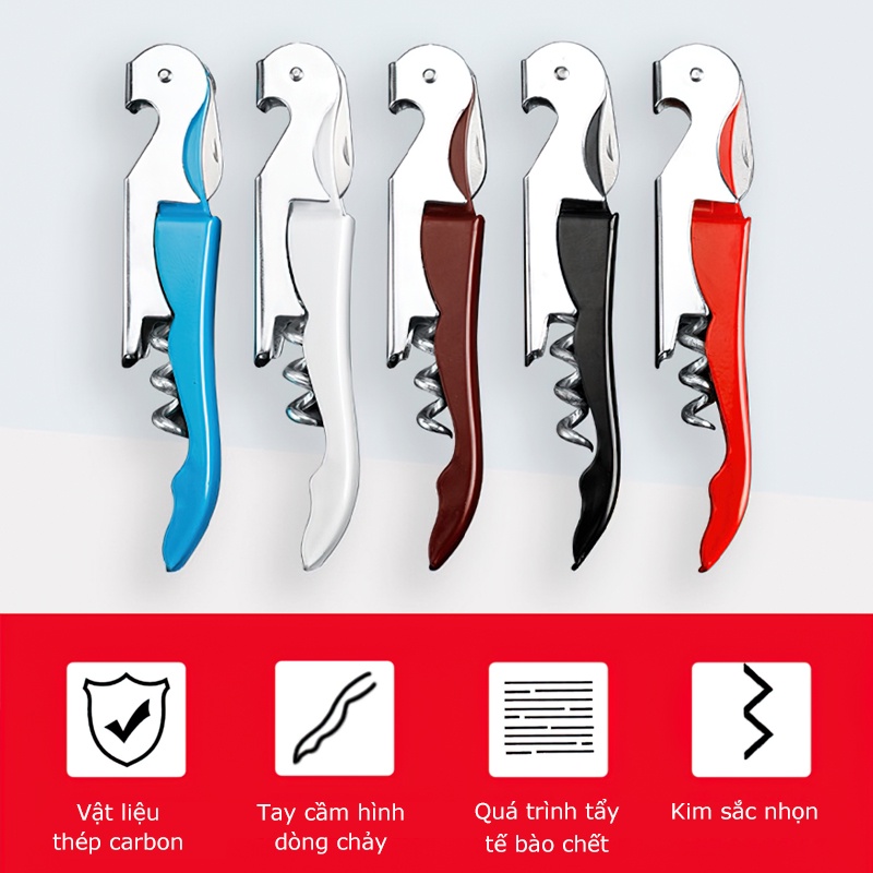 Dụng Cụ Khui Mở Rượu Bia 3 In 1 Đa Năng Nhiều màu sắc để lựa chọn