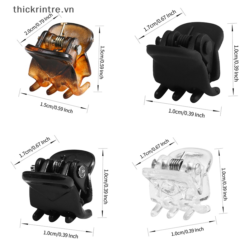 THI 10 Cái / lốc Kẹp Tóc Cho Nữ 1.0 1.5cm Nhỏ Đen Nâu Trong Suốt Móng Vuốt Nhựa Trẻ Em Tạo Kiểu Tóc Phụ Kiện VN