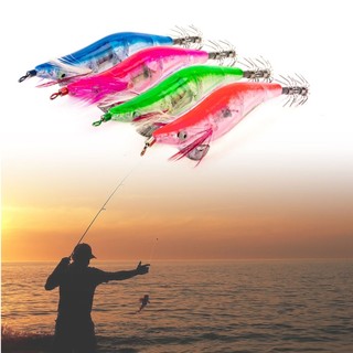 ELE LED Điện Tử Dạ Quang Tôm Mực Topwater Crankbaits Cá Câu Cá Đêm Mực Jig Dụ Bass Wobbler