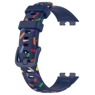 Dành Cho Huawei Band 10 / 9 / 8 Dây Đeo Silicon In Hình Thời Trang Cho Honor Band 6 Dây Đeo Tay Thay Thế