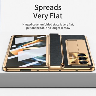 Vỏ bọc giá đỡ bằng da mạ điện Samsung galaxy Z Fold 5 Z Fold 7 Z Fold 6 Leveling Bản lề Chân đế kính cường lực Vỏ màn hình Z Fold 7 6 5 Vỏ kinh doanh