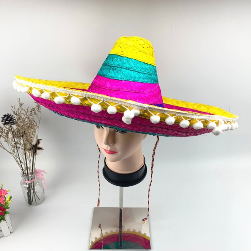 YOI LuauEvent Mũ Rơm Lễ Hội Trang Phục Đảng Mũ Người Lớn Mexico Mũ Truyền Thống