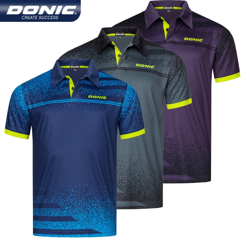 Áo polo thể thao nam nữ Donnie Blue đích thực bóng bàn, cầu lông
