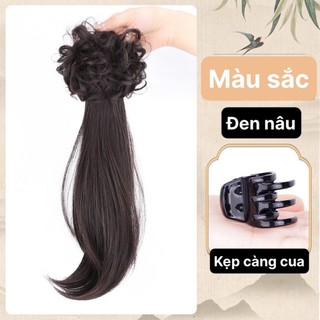 Tóc Giả Đuôi Ngựa Thẳng Kèm Búi Xoăn Phong Cách Trung Hoa HaminStore