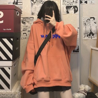 Áo hoodies có mũ trùm đầu mùa thu và mùa đông cộng với nhung ấm form rộng xu hướng hiphop