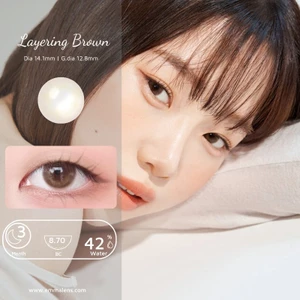 Kính Áp Tròng Layering Brown Cấp Ẩm 3 Tháng | Lens Nâu Áp Tròng Tây Nhẹ Siêu Ẩm 24h mỗi ngày| Emma Lens