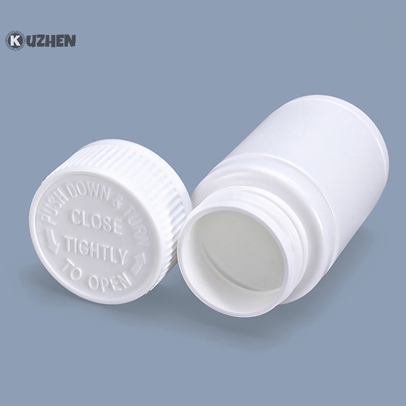 Kuzhen viên nang nhựa rỗng màu trắng chai đựng thuốc vitamin 20ml-200ml nóng