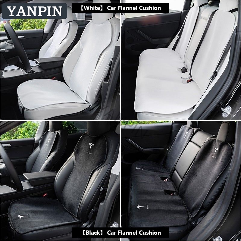 [Hàng Mới Về] Đệm Tựa Lưng Vải Flannel Thân Thiện Với Da Cho Tesla Mode 3 / Y