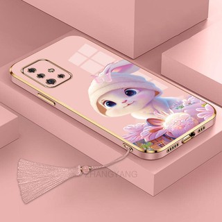 ốp lưng Samsung a51 a71 Ốp Điện Thoại Tpu Dẻo Mạ Màu Gradient In Hình Thỏ Kèm Dây Đeo Cho Samsung a51 a71