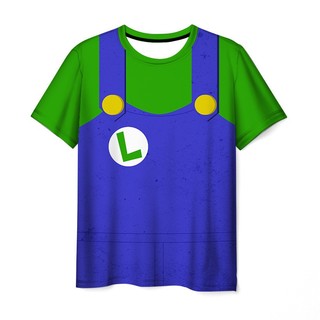 Áo thun cosplay Super Mario Bros tay ngắn 3D, phù hợp cho cả trẻ em và người lớn