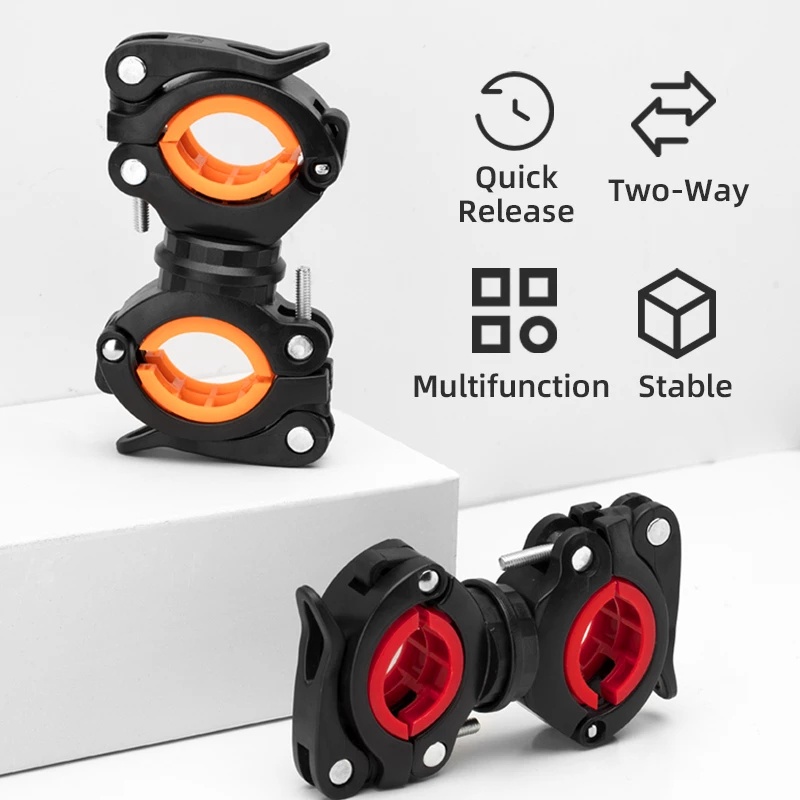 Giày ROCKBROS 360 Độ Với Thiết Kế Xoay 360 Độ Cá Tính° Giá Đỡ Đèn Pin LED Đầu Xoay Cố Định Phía Trước / Sau Xe Đạp