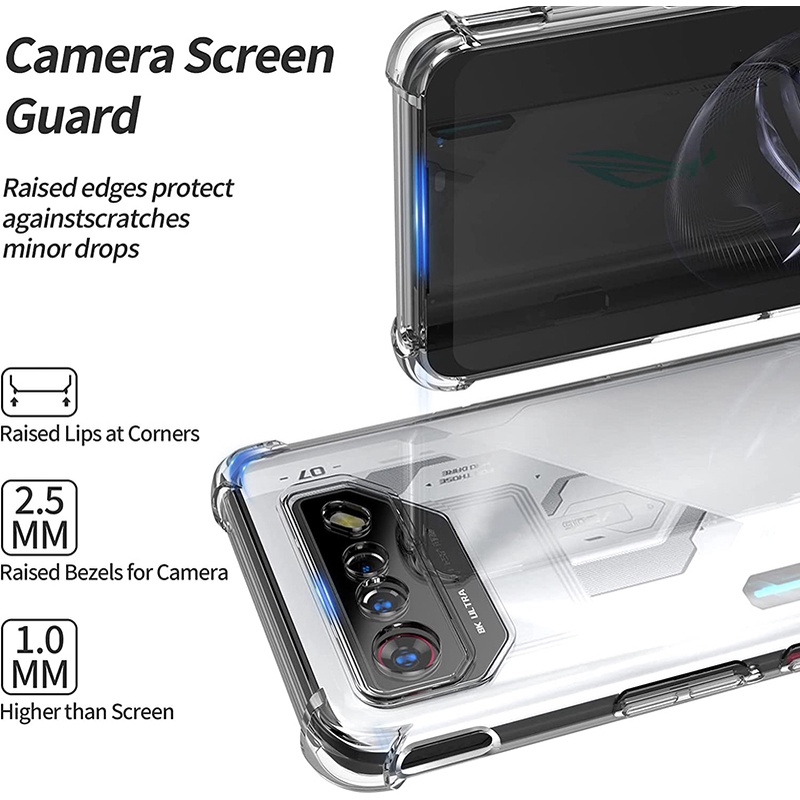 Ốp Điện Thoại TPU Gel Mềm Trong Suốt Chống Sốc Hấp Thụ Sốc Cho Asus ROG Phone 7 6 Pro 2 3 5s 5 Ultimate