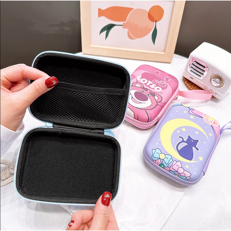 Túi Đựng Dây Cáp Sạc Tai Nghe USB Họa Tiết Kuromi Losto Dễ Thương Tiện Dụng Mang Theo Du Lịch
