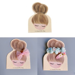 Fine 100 Gói Giấy Kraft Barrettes Đóng Gói Thẻ Giấy Dễ Thương Nhỏ Bé Gái Hiển Thị Thẻ