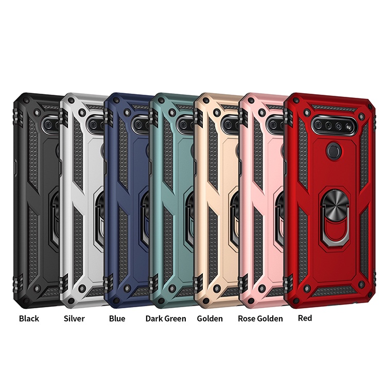 Dành Cho LG K50S K50 K61 Q60 Q61 Vỏ Bảo Vệ Hạng Nặng Quân Sự Cấp Ốp Lưng Có Giá Đỡ Nhẫn