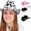 JUIC Bò Cô Gái Mũ Nữ Ngộ nghĩnh Cao Bồi Phụ Kiện Cosplay Hiệu Suất Sequin Bò Cô Gái Mũ