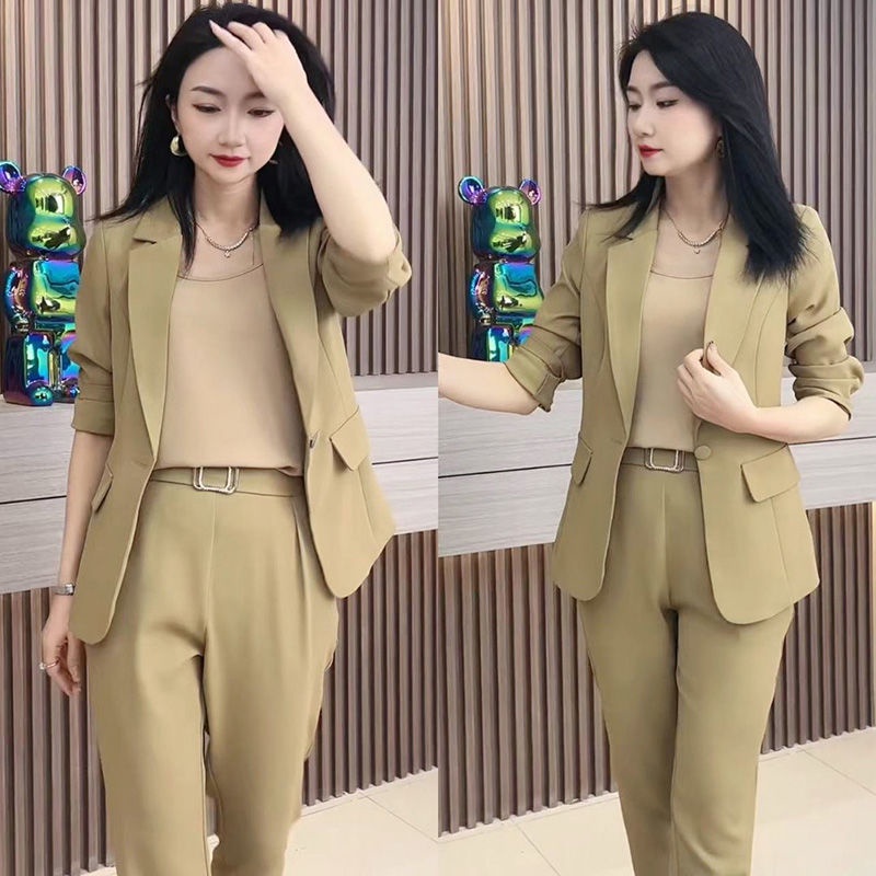 Set Áo Khoác Blazer + Quần Dài Thời Trang Cao Cấp Cho Nữ