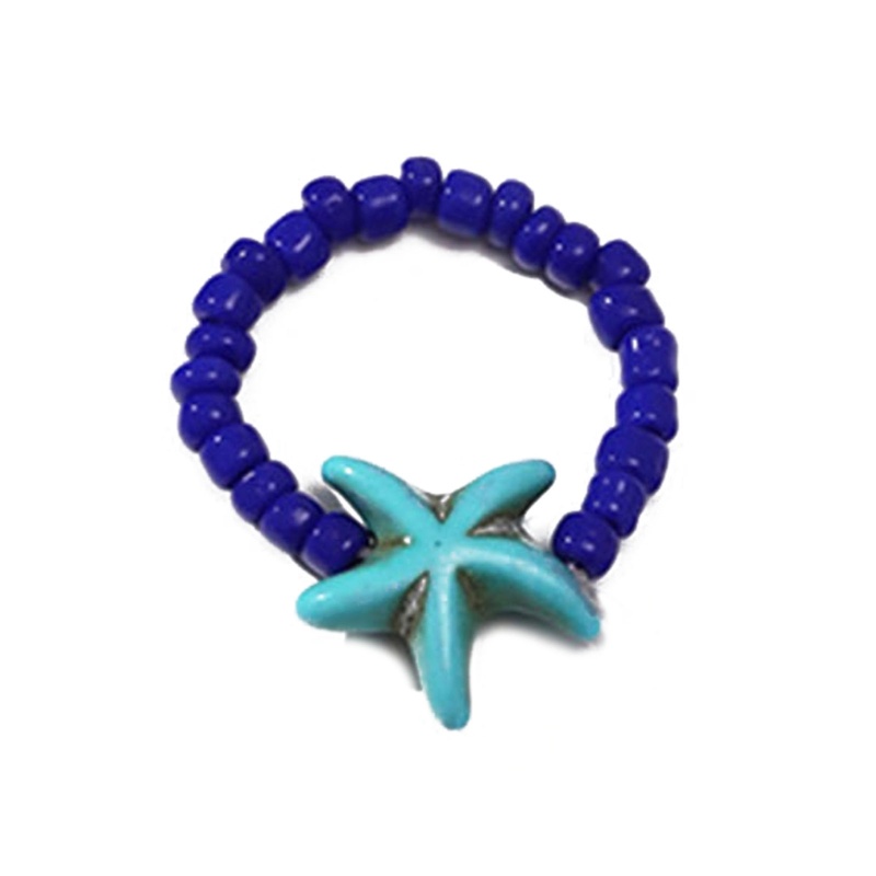 Wellb Sao Biển Đính Hạt Hạt Hạt Có Thể Xếp Chồng Nhẫn Nhiều Màu Sắc Handmade Bện-String Nhẫn Boho Bãi Biển Trang Sức Mùa Hè