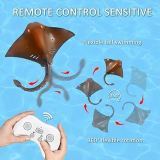 DE 2 4Gz RCBoat Đồ chơi dưới nước MantaRays Đồ chơi cá điện chống nước cho trẻ em Bể bơi Mô hình hồ cá cho người lớn