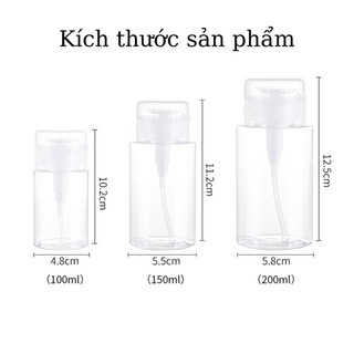 Lọ Chiết Nước Tẩy Trang, Toner Có Nút Nhấn (100ml/200ml-  Chai Chiết Mỹ Phẩm Tiện Lợi Dễ Sử Dụng 38