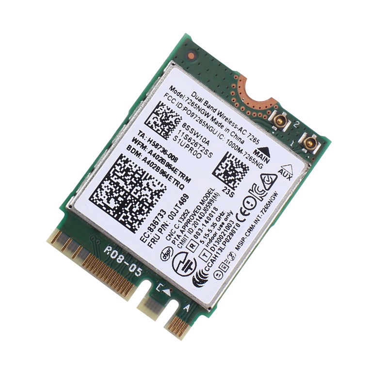 1 Cái AC7265 7265NGW Thẻ WiFi FRU00JT469 802.11AC NGFF BT4.0 Phụ tùng thay thế Phụ kiện cho dòng E550 E455 E555
