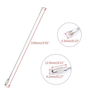 Fine 10 Gói Bền Thép Không Gỉ Chìa Khóa Cáp Nhẫn Dây Nhẫn Dây Dây Chất Liệu Thép Không Gỉ Cho Du Khách Backpa