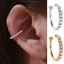 MERIGGIARE 1 Bông Tai Full Kim Cương, Unisex Xoắn Sụn Kẹp Trên Vòng Đeo Tai, Bạc Vàng Không Xuyên Khóa Tai Nam