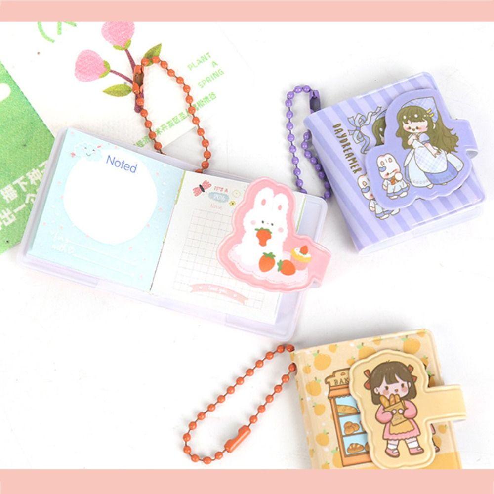 DELMER Pocket Notepad, Mini có móc khóa Smalll Mini Notebook, DIY Thêu Sò Viết Pad Thực Vật Hoạt Hình Văn Phòng Phẩm