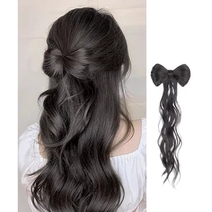 Tóc Giả Thắt Nơ Xoăn Lơi Dài 40cm Đuôi Ngựa (giá 1 bên) Phong Cách Hàn Quốc QiQiShop