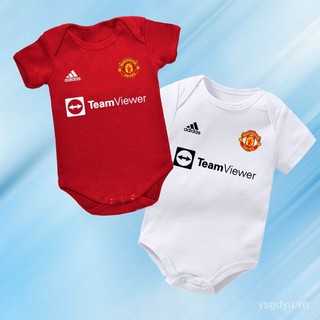 Bộ Áo Liền Quần baju tidur bayi rompers bola sepak Manchester United Bằng Cotton Nguyên Chất Thoáng Khí In Họa Tiết Câu Lạc Bộ Bóng Đá