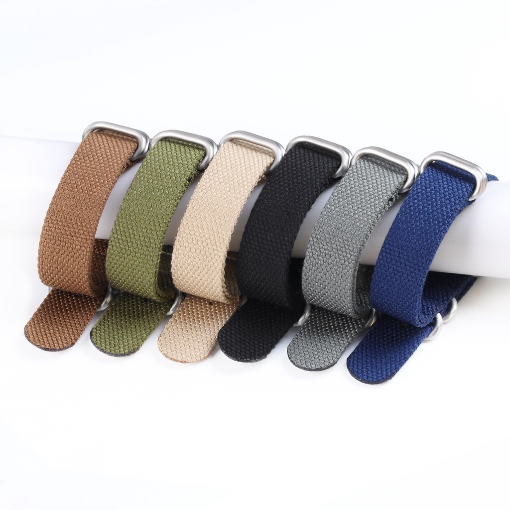 Dây Đeo Đồng Hồ Bằng Vải Lanh Nylon Mềm Mại 20mm 22mm Có Khóa Inox