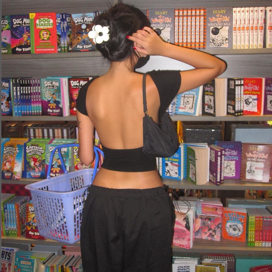 Klalien Áo Thun Croptop Tay Ngắn Hở Lưng Dáng Ôm Phong Cách Retro Mỹ Thời Trang Mùa Hè Quyến Rũ Cho Nữ