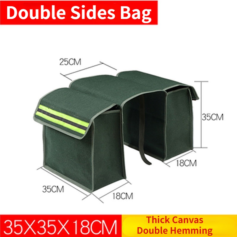 Túi Đựng Đồ Dùng Bằng Vải Canvas Dày Dặn Gắn Yên Sau Xe Đạp / Xe Máy Tiện Dụng