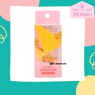 2 mút trang điểm hình phô mai Malian Cheese Puff tam giác góc cạnh