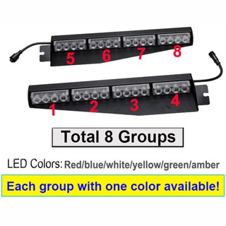 Xe Tải Nội Thất Hổ Phách Trắng 32 LED Tấm Che Đèn Thanh Kính Chắn Gió Dash Nhấp Nháy Đèn Cảnh Báo Khẩn Cấp Đèn Chia 12V 24V