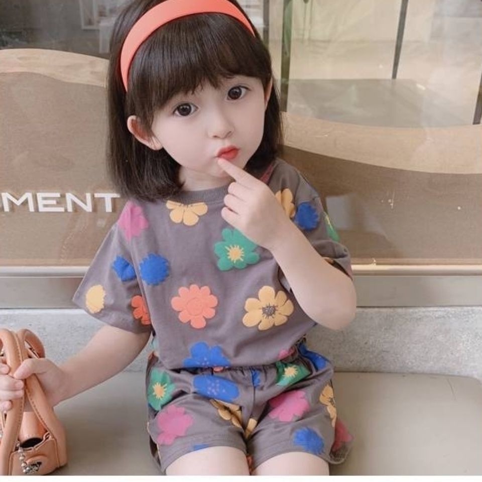90-150cm Quần Áo Trẻ Em Mùa Hè Phong Cách Mới Nhà Quần Áo Bé Trai Bé Gái Điều Hòa Không Khí Quần Áo Mỏng Tay Ngắn Thể Thao Top Phù Hợp Với Hợp Thời Trang