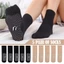 ORDOBOX 5 Đôi Tất Lụa Pha Lê Vô Hình Nylon Chấm Cao Su Chống Trơn Trượt Không Đánh Dấu