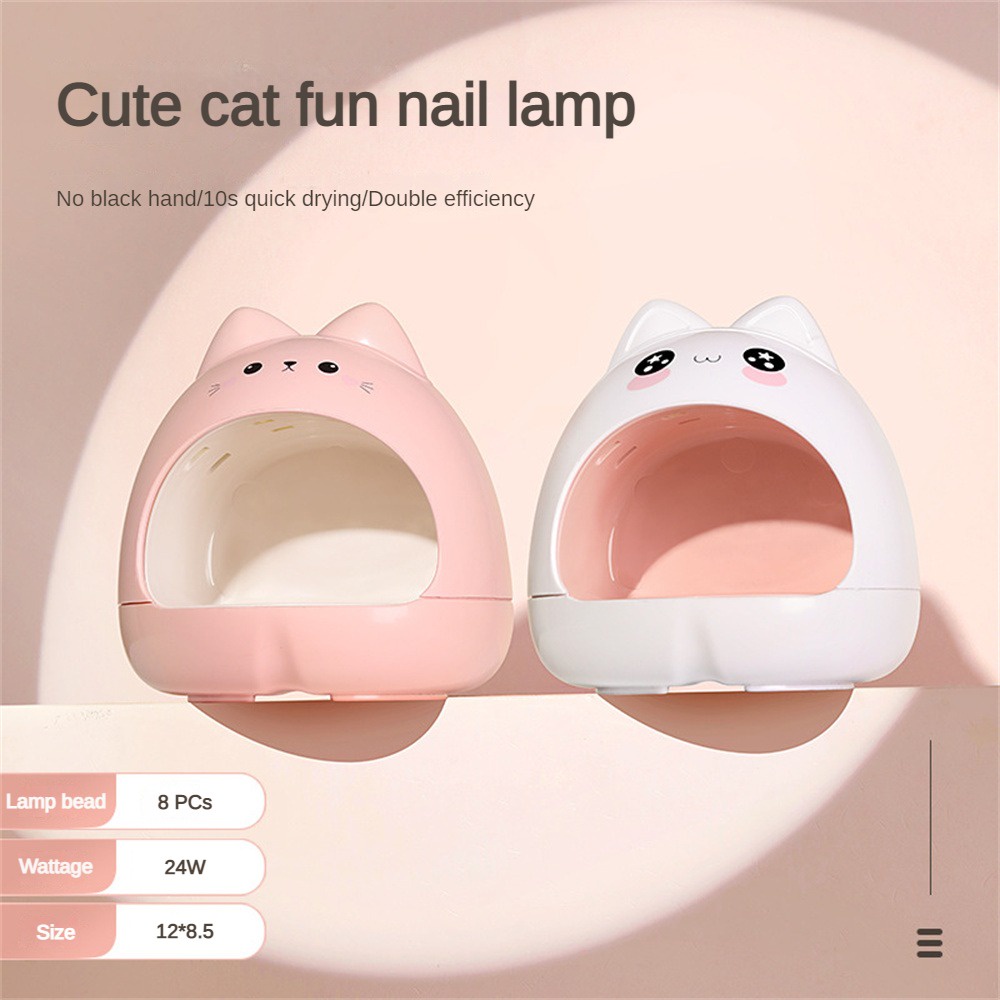 Ảnh Đèn LED Hong Khô Sơn Móng Tay Mini Tiết Kiệm Năng Lượng Hình Mèo Dễ Thương 1