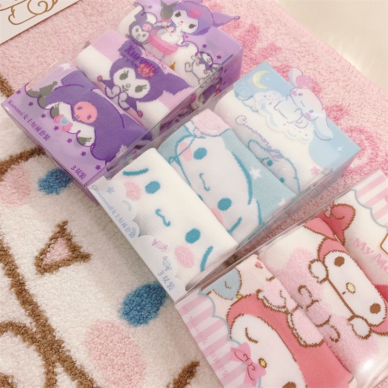 BS1 3 Chiếc Kuromi Cinnamoroll Giai Điệu Tất Hoạt Hình Dễ Thương SB1