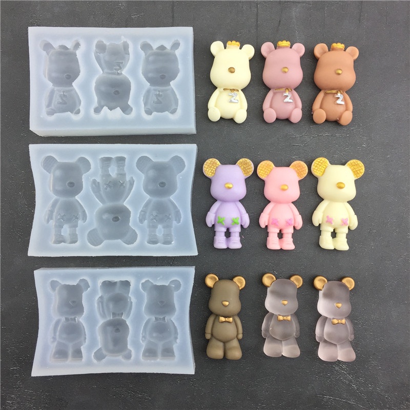 Khuôn Làm Bánh Bằng Silicone Hình Gấu Ăn Kem / Kẹo Đường / Kẹo / Xà Phòng DIY