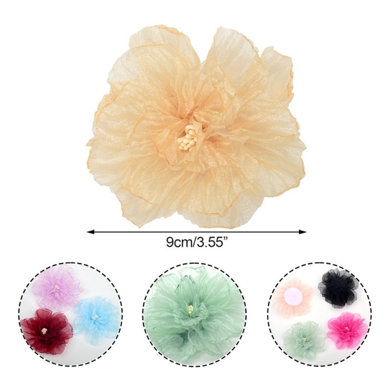 [SUIT] Organza-hoa đốt cạnh handmade DIY 3D, phụ kiện tóc/quần áo trang trí