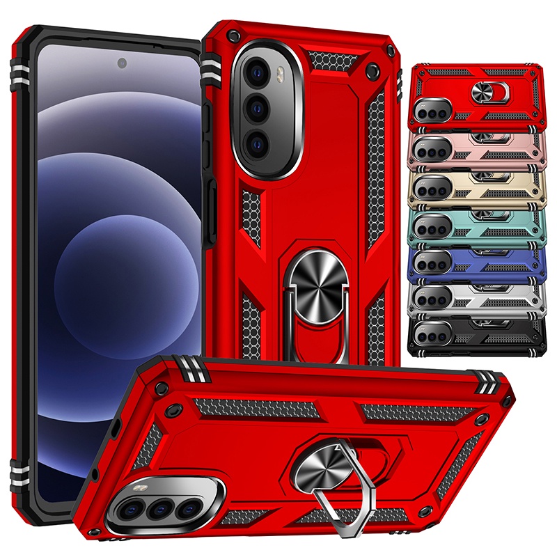 Dành cho Motorola Moto G52 G82 5G Vỏ bảo vệ quân sự hạng nặng có giá đỡ nhẫn