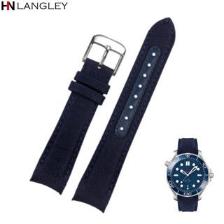 SEIKO Dây Đeo Đồng Hồ Bằng Nylon Đầu Cong 20mm 22mm Cho Omega Planet Ocean Seamaster 300